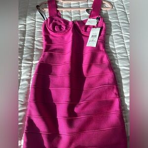 NWT Herve Leger Pink Bandage Mini Dress  Dress SZ S